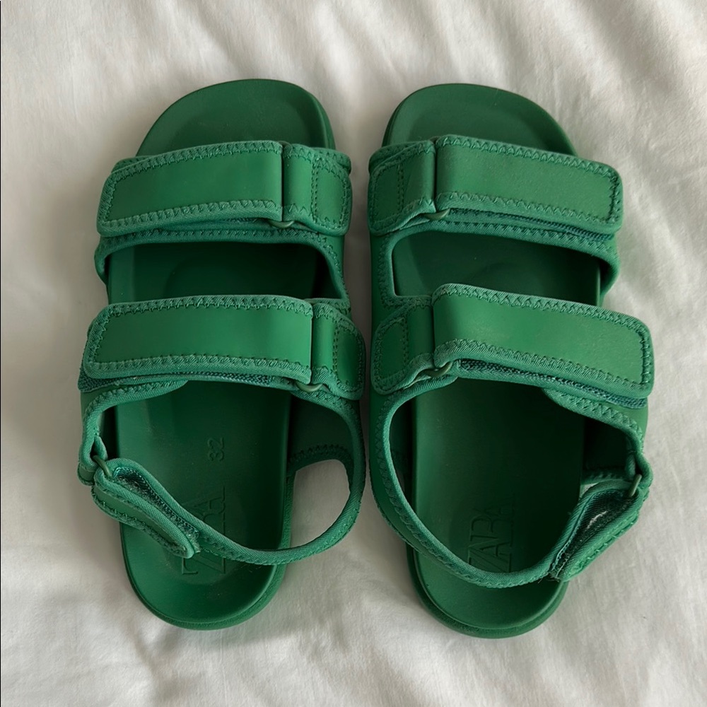 Zara Green Sandals with Adjustable Straps